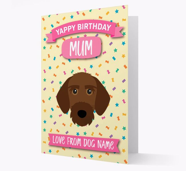 Personalised Card 'Yappy Birthday Mum' with {breedCommonName} Icon